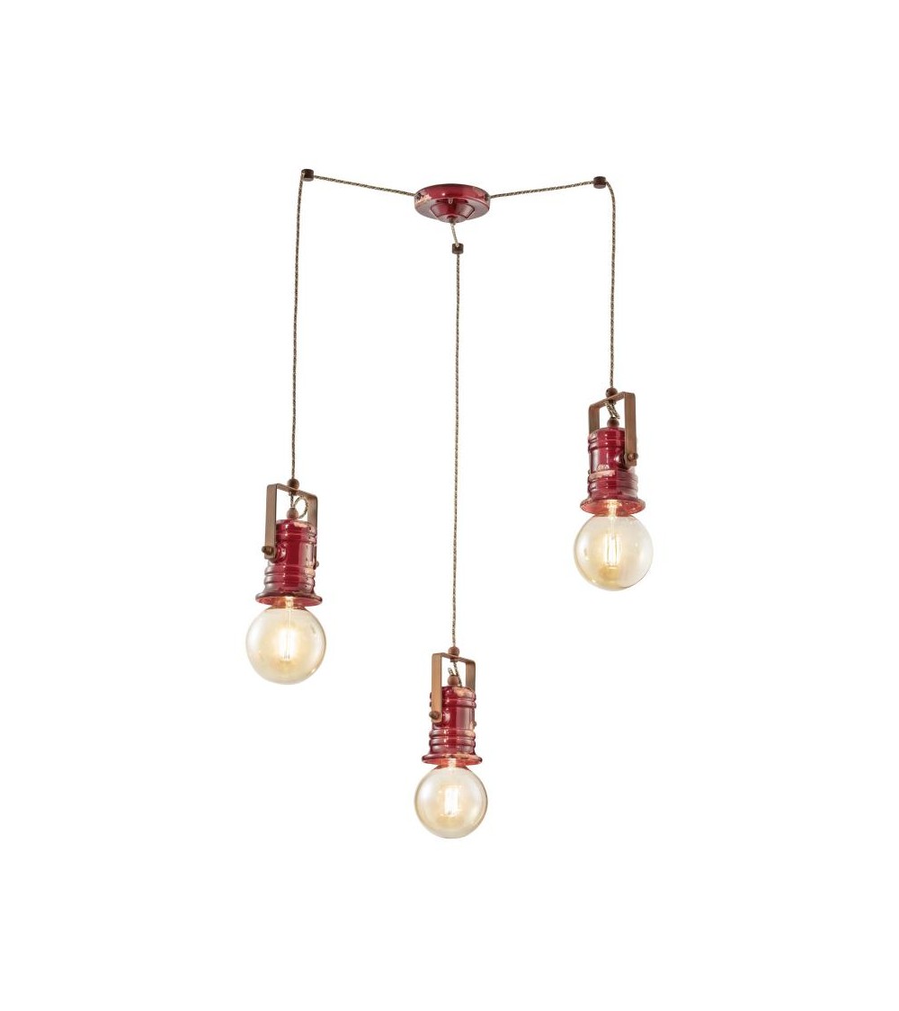 Suspension Lamp with 3 Lights Urban Retro Collection - Ferroluce -  - 8056772568592