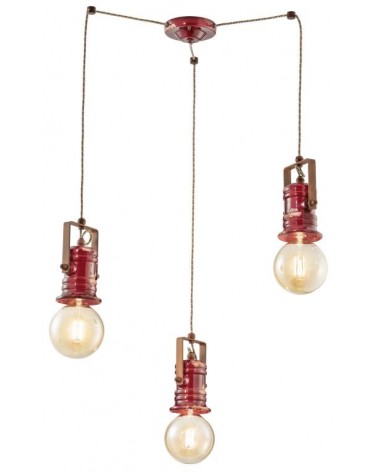 Suspension Lamp with 3 Lights Urban Retro Collection - Ferroluce -  - 8056772568592