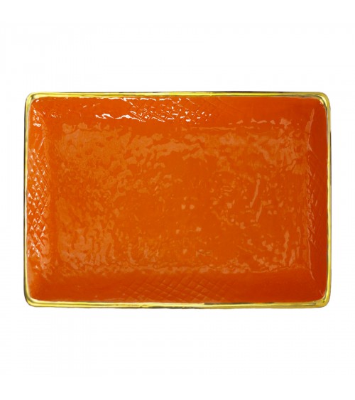 Rectangular Ceramic Tray -Set 4 pcs- Preta Oro - Arcucci -  -
