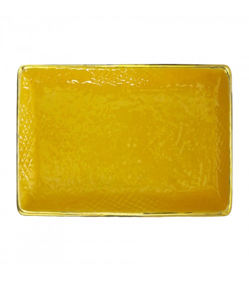 Rectangular Ceramic Tray -Set 4 pcs- Preta Oro - Arcucci -  -