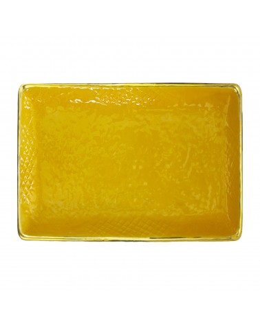 Vassoio Rettangolare in Ceramica Filo Oro - Tera Oro - Arcucci Trade -