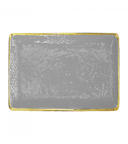 Rectangular Ceramic Tray -Set 4 pcs- Preta Oro - Arcucci -  -