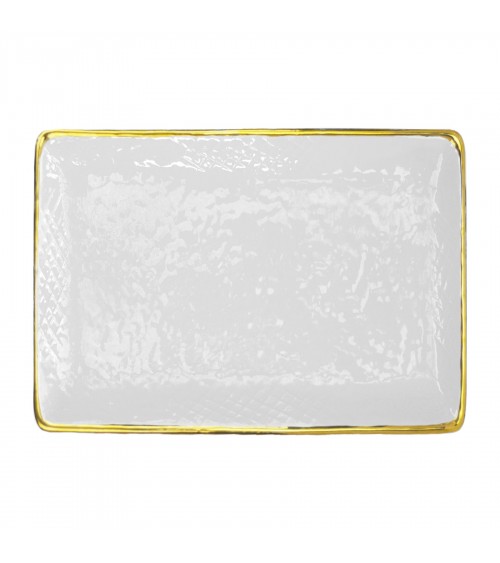 Rectangular Ceramic Tray -Set 4 pcs- Preta Oro - Arcucci -  -