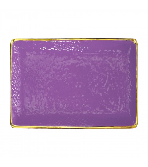 Rectangular Ceramic Tray -Set 4 pcs- Preta Oro - Arcucci -  -