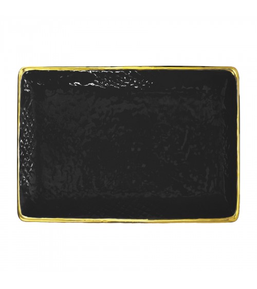 Plateau Rectangulaire en Céramique -Set 4 pcs- Preta Oro - Arcucci -