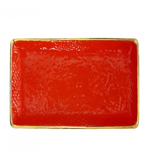 Plateau Rectangulaire en Céramique -Set 4 pcs- Preta Oro - Arcucci -