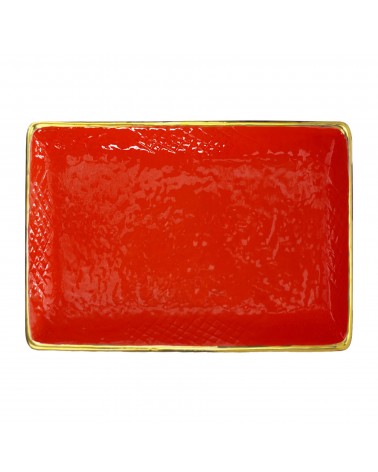 Plateau Rectangulaire en Céramique -Set 4 pcs- Preta Oro - Arcucci -