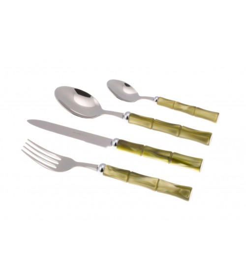 Bamboo - Rivadossi Sandro Colored Cutlery - Service for 6 people - olive green
