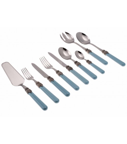 Rivadossi: Klassisches Set 75-teilig - Shabby / Landhausbesteck - Hellblau