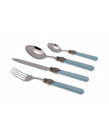 Klassiker Rivadossi Besteck - Set von 24 Teilen - Shabby Chic - Azzurro