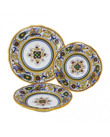 Scalloped Raphaelesque Dinner Set For 4 People - Deruta Ceramics -  - 