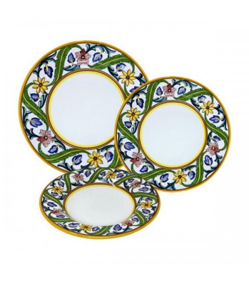 Service d'assiettes Millefiori pour 4 personnes - Ceramica Deruta - 