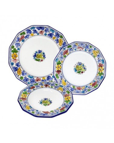 Service de vaisselle Arabesco multicolore pour 4 personnes - Deruta Ceramics - 