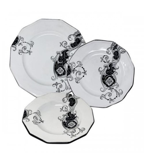 Embroidery Dishes Service For 4 People - Ceramica Deruta