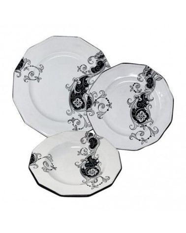Embroidery Dishes Service For 4 People - Ceramica Deruta -  - 