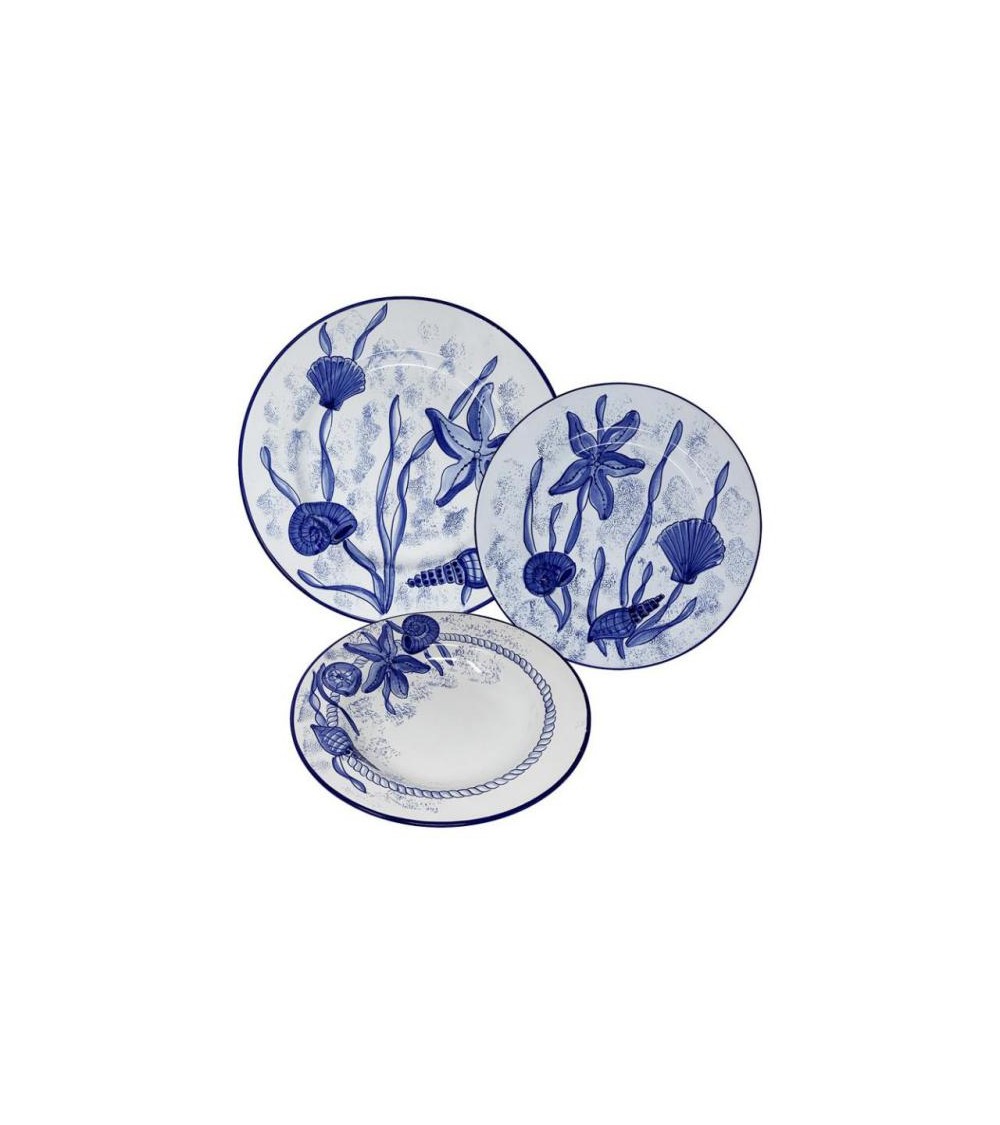Acquista Servizio di Piatti Ceramica Deruta Fatto a Mano ➤ Modalyssa Colore  Blu