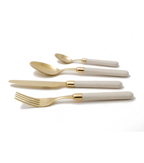 Couverts Rivadossi Pvd Gold - Effet Bois Cortina - Set 24pcs -