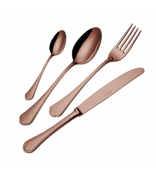 Eme Domus Chocolate PVD stainless steel cutlery set 75 pieces with box