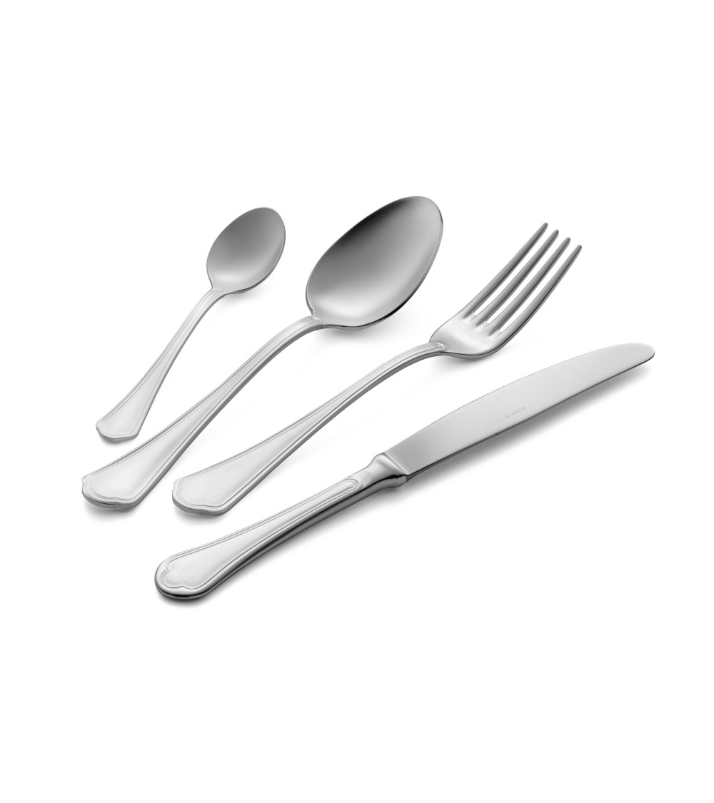 Eme Domus Silver Sandblasted Stainless Steel Cutlery set 24 pieces with box -  - 