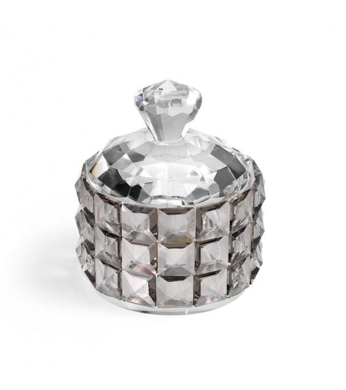 Argenti Fantin Bonbonnière de Mariage - Boîte en Cristal Diamant Fumé Diamètre 11,5 cm - 