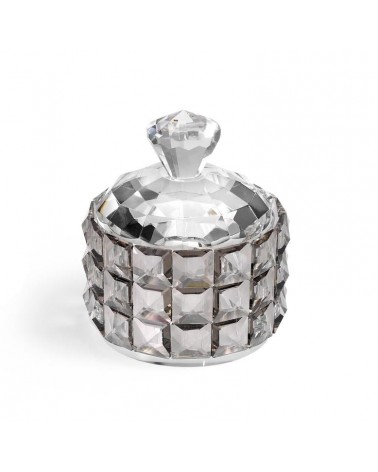Argenti Fantin Bonbonnière de Mariage - Boîte en Cristal Diamant Fumé Diamètre 11,5 cm - 