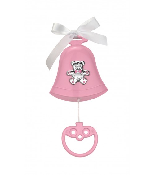 Baptism Favor Argenti Fantin - Hanging Music Box Bell with Teddy Bear -  - 