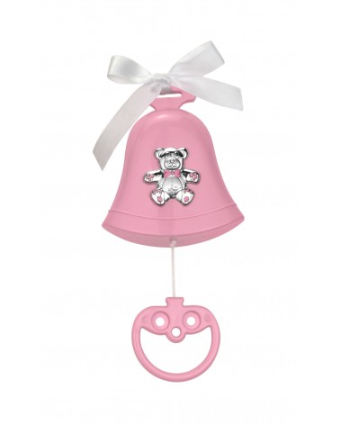 Baptism Favor Argenti Fantin - Hanging Music Box Bell with Teddy Bear -  - 