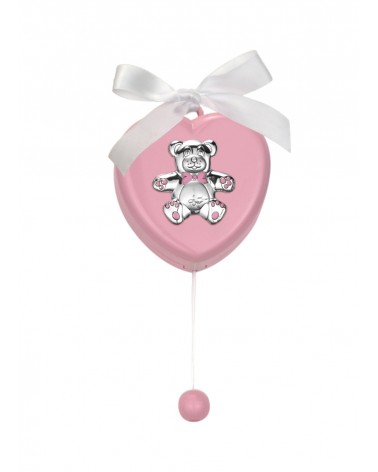 Favor Taufe Argenti Fantin - Spieluhr zum Aufhängen von Herzen mit Teddybär - 