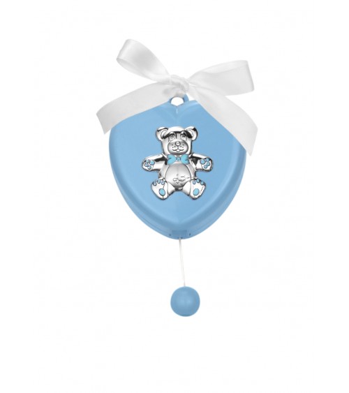 Favor Baptism Argenti Fantin - Music Box to Hang Heart with Teddy Bear -  - 