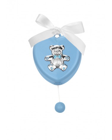 Favor Baptism Argenti Fantin - Music Box to Hang Heart with Teddy Bear -  - 