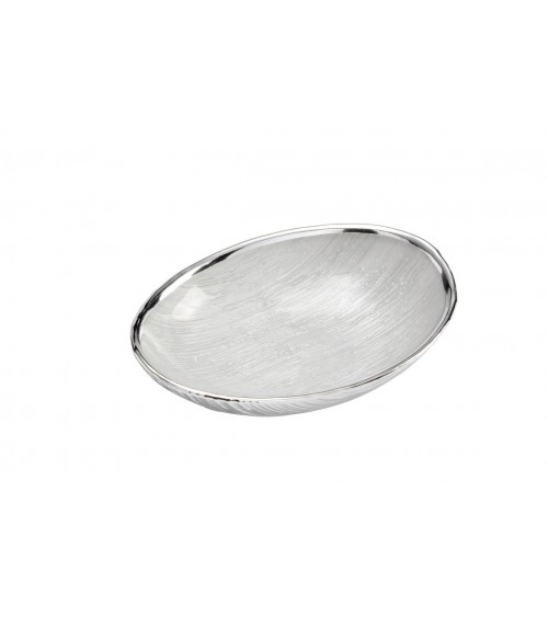 Ovale, leere Taschenschale aus Silber und Glas – Fantin Argenti: Elegantes Design, hergestellt in Italien - 