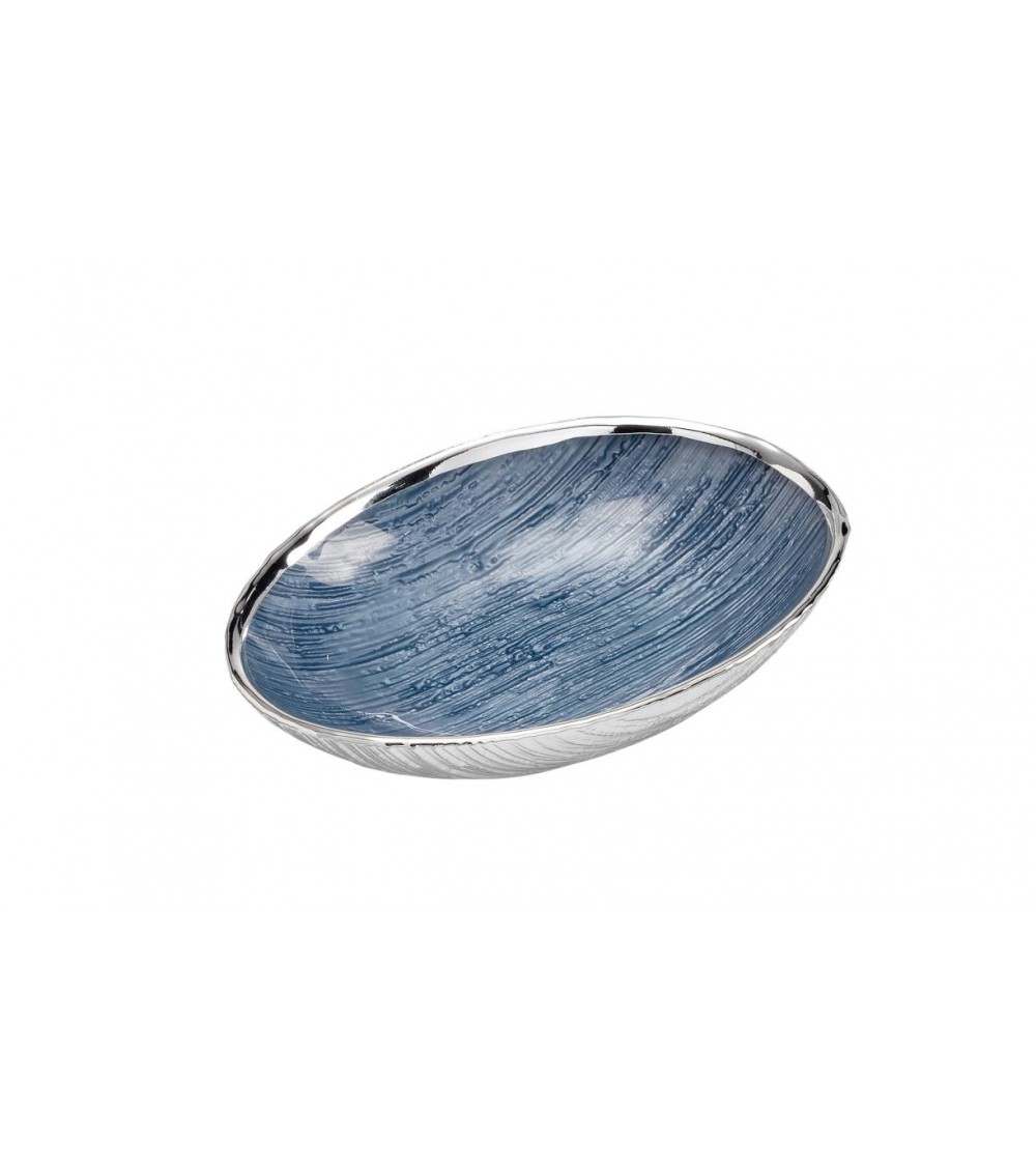 Ovale, leere Taschenschale aus Silber und Glas – Fantin Argenti: Elegantes Design, hergestellt in Italien - 