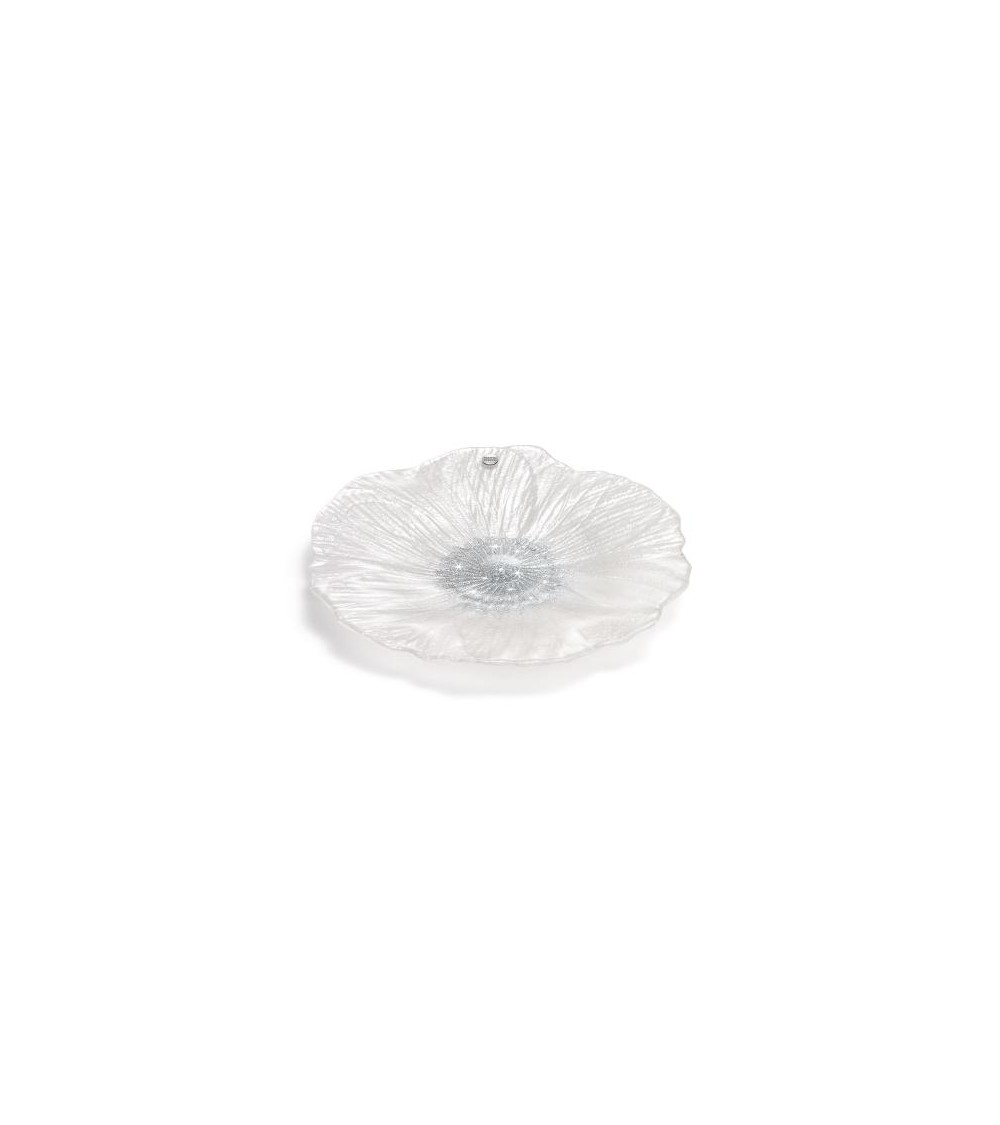 Favor Argenti Fantin - White Glass Flower Plate -  - 