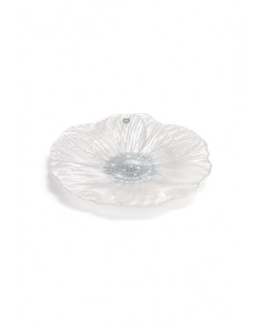 Favor Argenti Fantin - White Glass Flower Plate -  - 