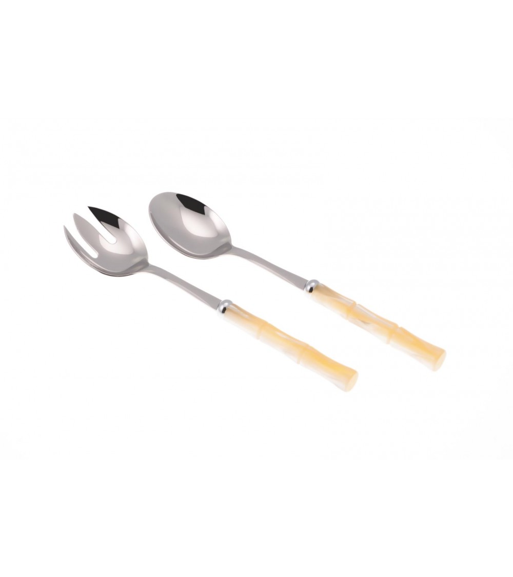Rivadossi Pearly Bamboo Coloured Besteckbevorzugung – Salat-Set, 2 Stück – Elfenbein
