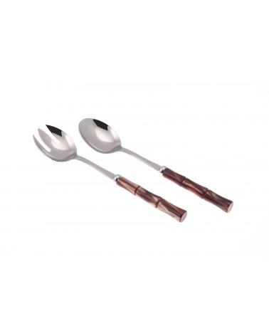 Bomboniera Posate Colorate Bamboo Perlato Rivadossi - Set 2Pz Insalata - marrone