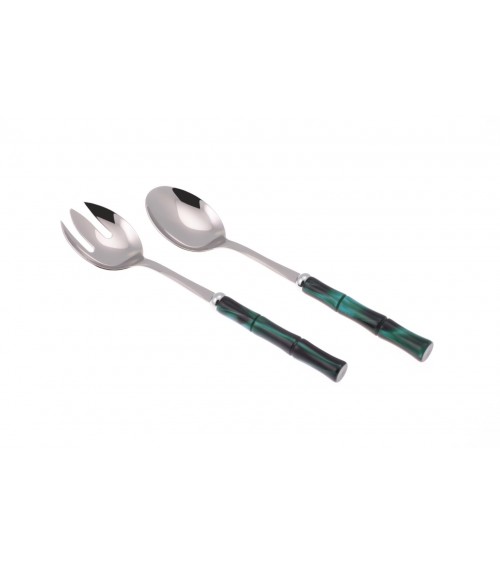 Bomboniera Posate Colorate Bamboo Perlato Rivadossi - Set 2Pz Insalata - verde