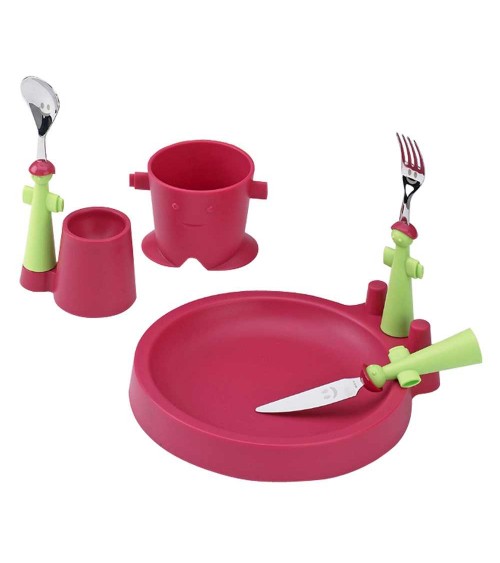 Club Set 6pz Children's Pappa - Plate, glass, Portautovo and 3 cutlery - Rivadossi Sandro -