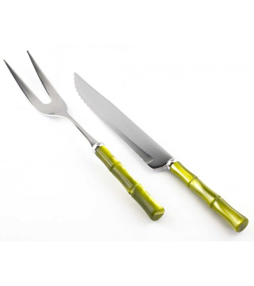 Set de 2 Couteaux et Fourchettes à Rôtir en Bambou - Rivadossi Sandro - 