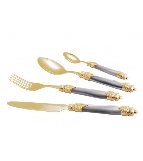 Rivadossi Pvd Gold Cutlery - Arianna Oro - 4pcs Place Setting - 