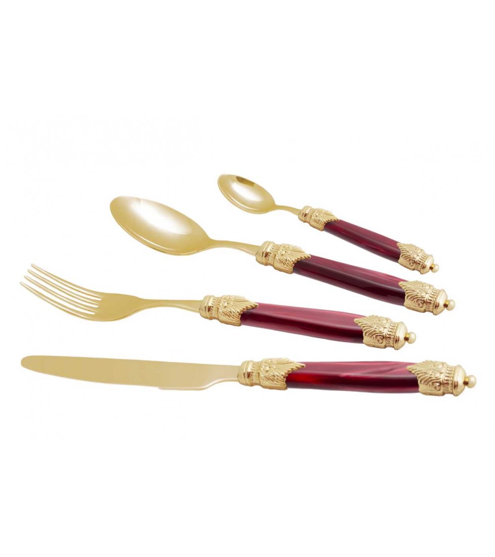 Couverts Rivadossi Pvd Or - Arianna Oro - Ensemble de Table 4pcs - 