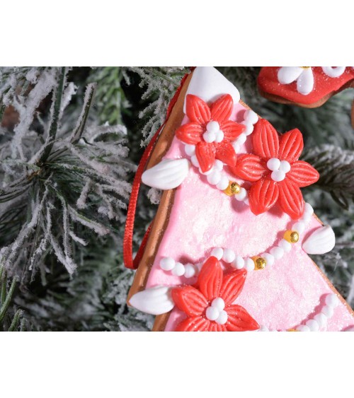 Rosa Lebkuchen Hängende Weihnachtsdekoration - 12 Stück - 