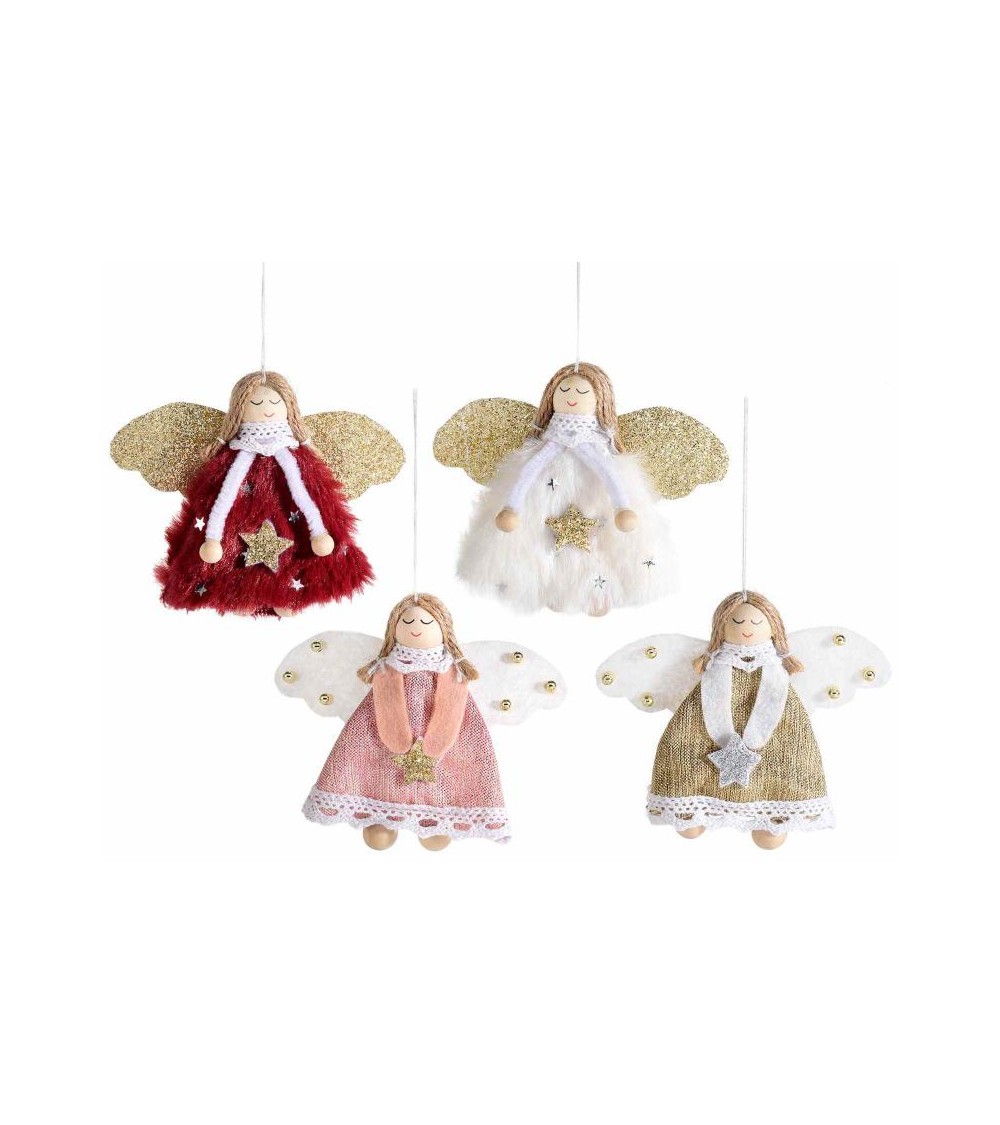 Hanging Angels with Glitter Star - 12 Pieces -  - 