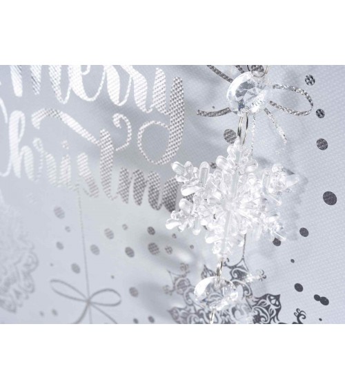 Snowflake Decoration Glass Effect with Decoration - 12 Pieces -  - 