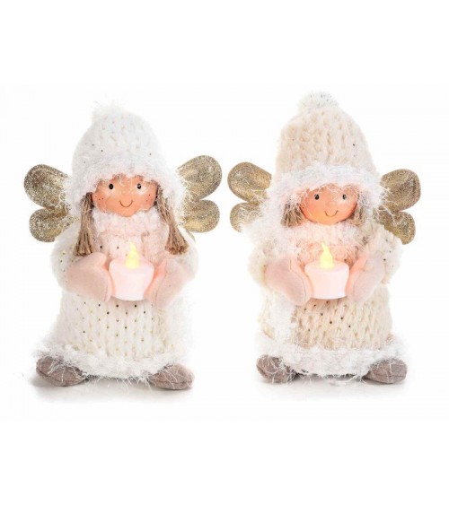 Snow Angels in Soft Fabric with Battery Tea Light - 2 Pieces -  - 