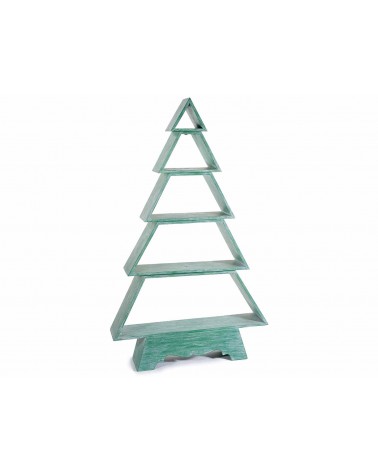 Christmas Tree in Brushed Green Wood with 5 Shelves -  - 