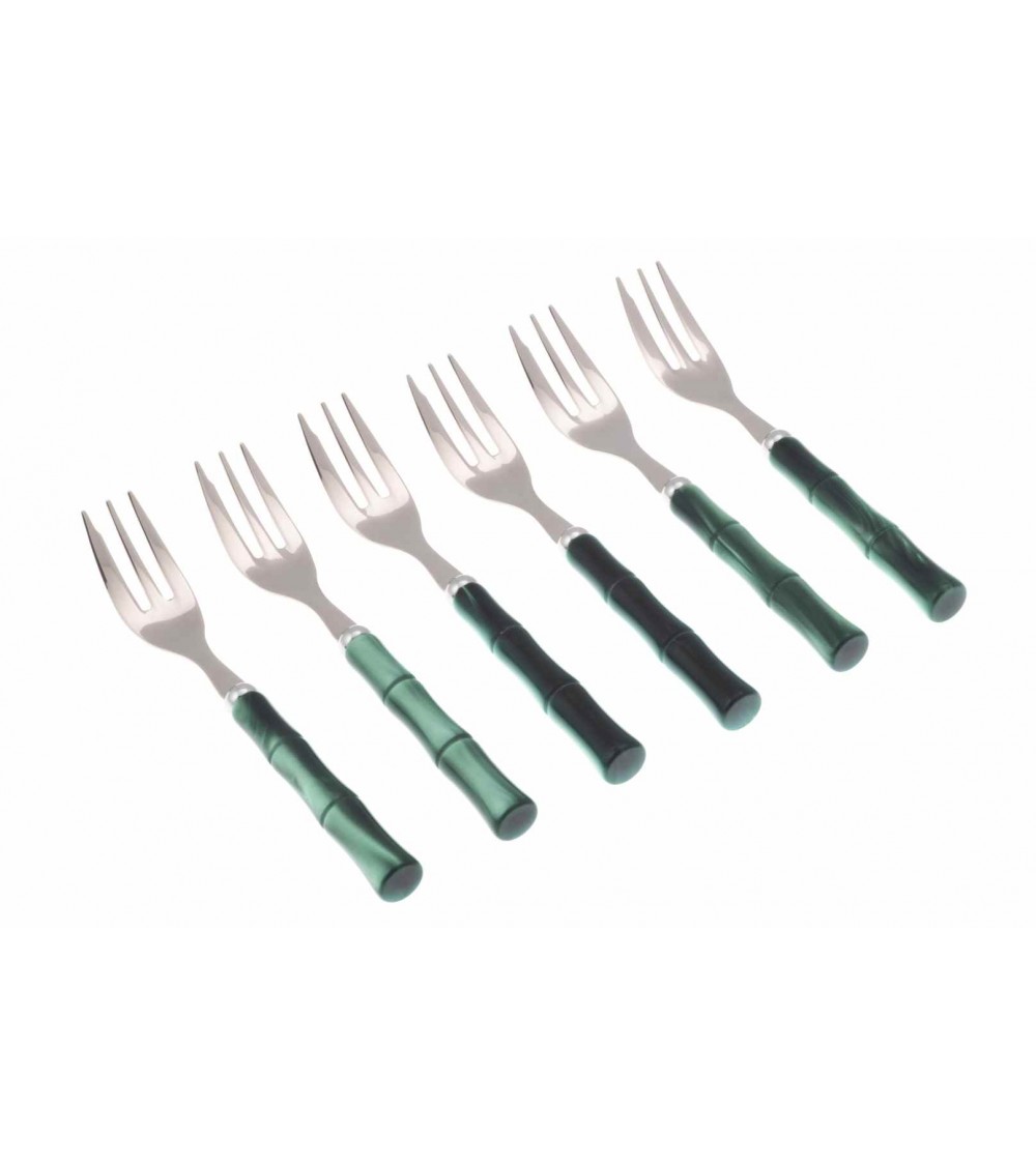 Set Posate Colorate Bamboo 6pz Forchette da Dolce - Rivadossi Sandro - 