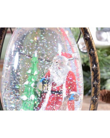 Lanterne décorative ovale avec lumières LED scintillantes à piles dans une boîte-cadeau - 