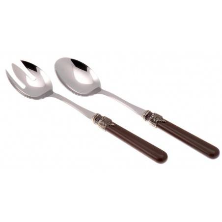 Set 2 Pezzi Posate Insalata - Classic - Shabby Chic - Rivadossi Sandro - marrone
