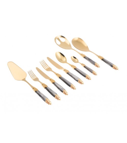 Posate Dorate Pvd - Arianna Oro 75 pz Manico Madreperlato  - Rivadossi Sandro - 